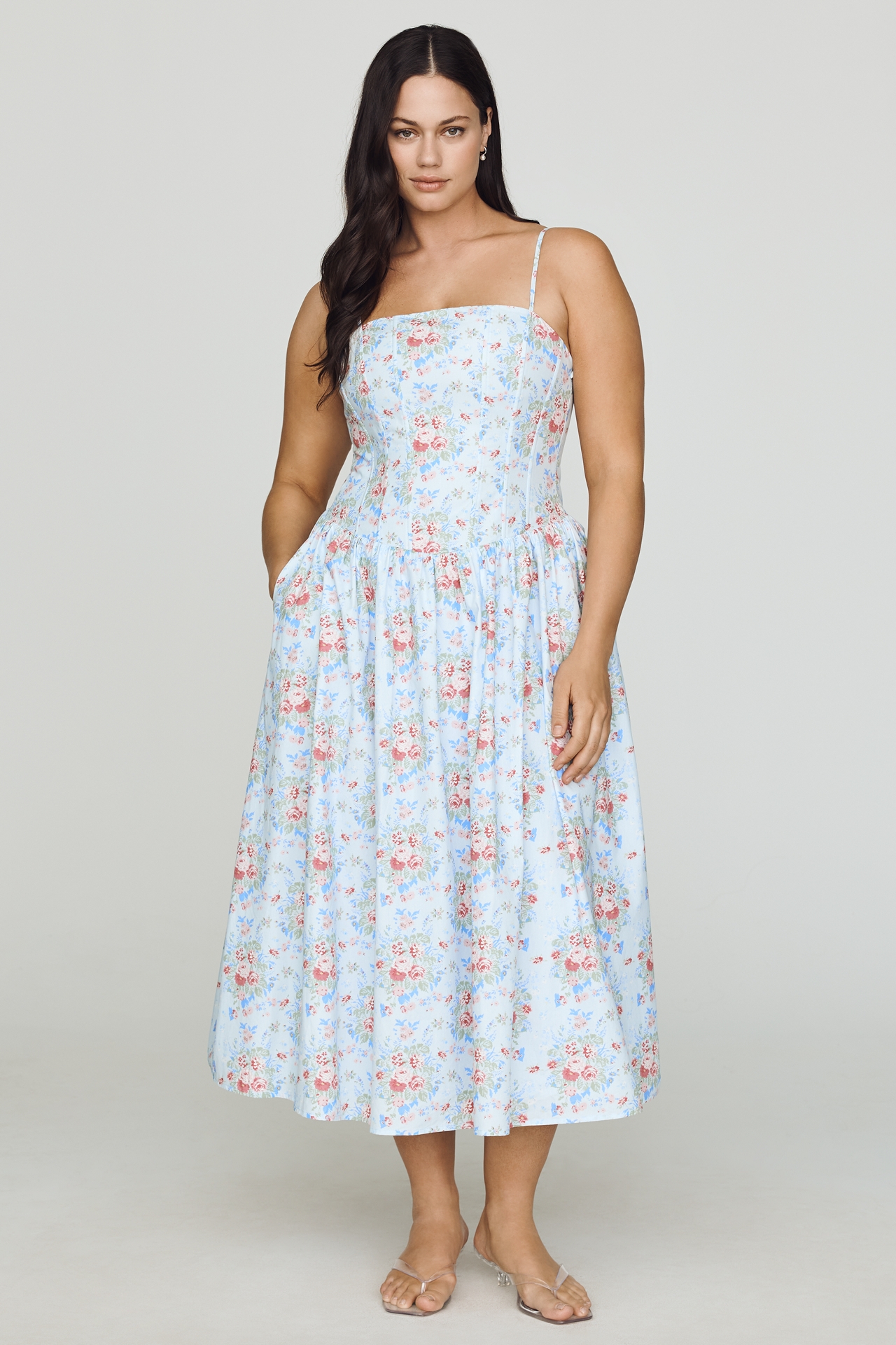 Amy Jane London Plus Phillippa Cotton Poplin Midi Dress