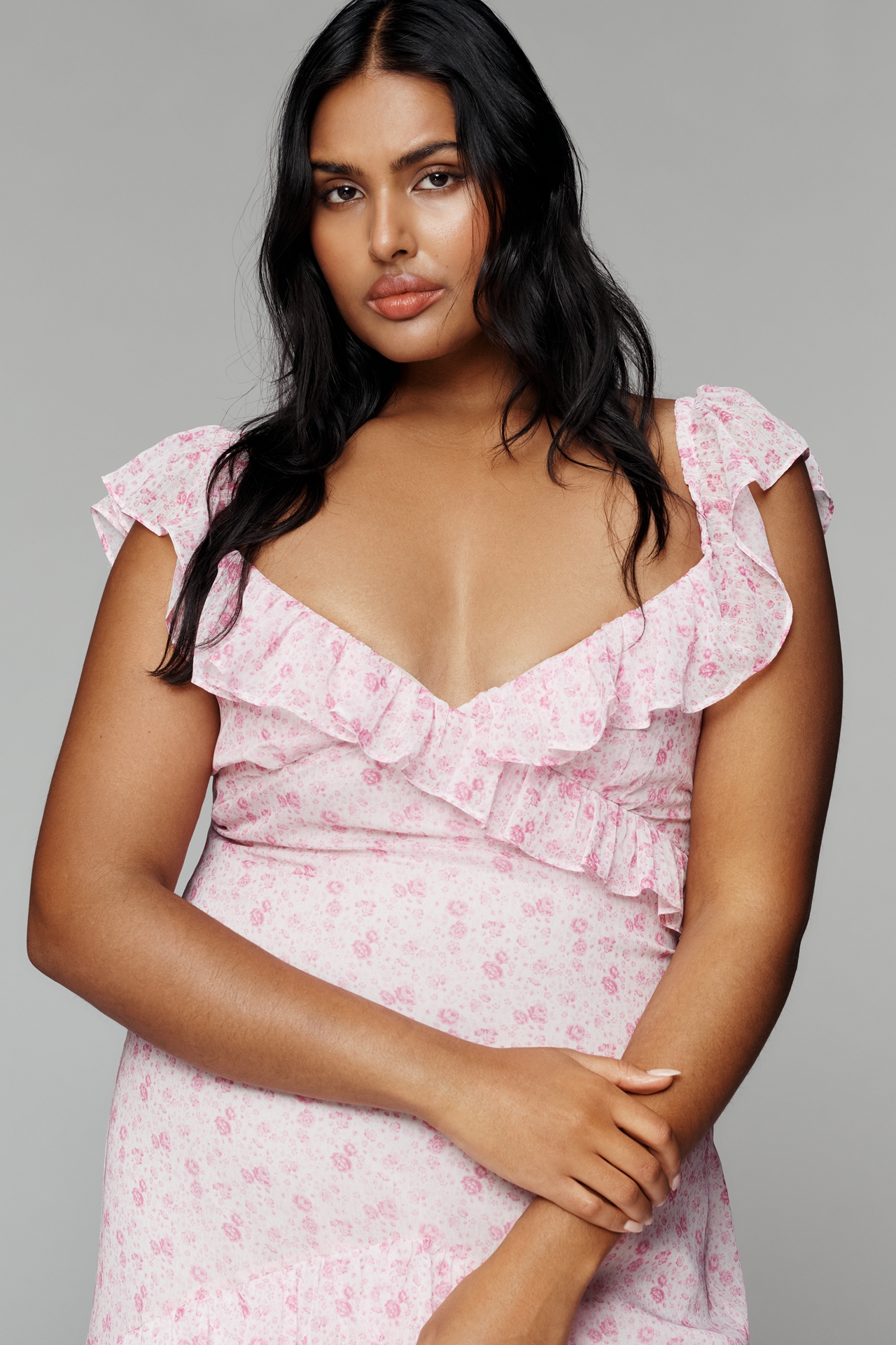 Amy Jane London Bellara Plus Tiered Ruffle Midi Dress