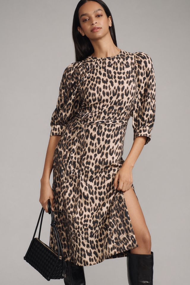Baum und Pferdgarten Alya Puff-Sleeve Tie-Waist Midi Dress | Anthropologie
