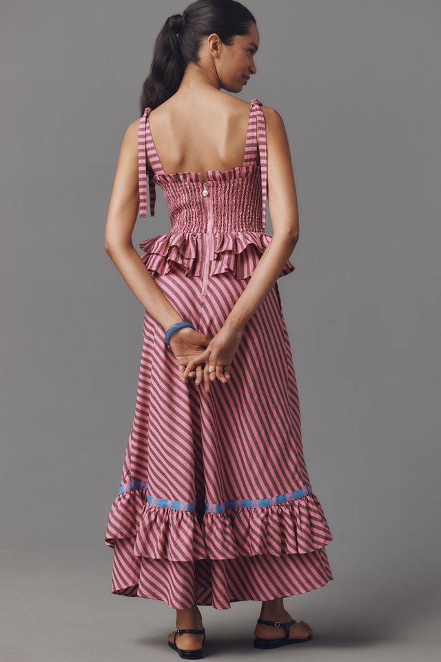 CeliaB Sofia Peplum Linen Cotton Midi Dress #1