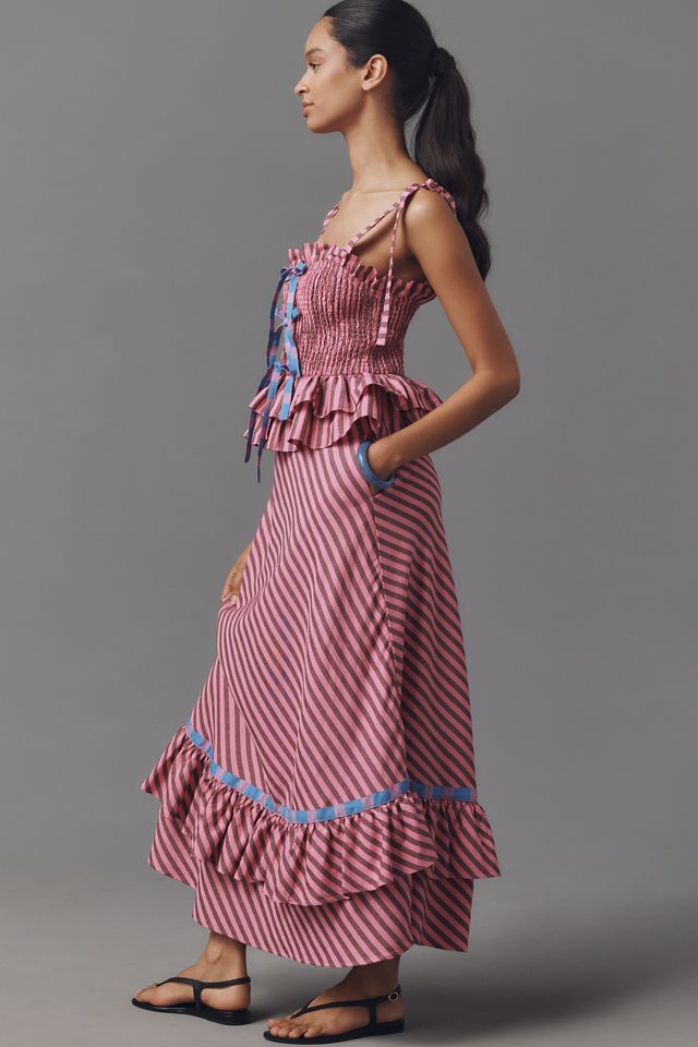 CeliaB Sofia Peplum Linen Cotton Midi Dress #3