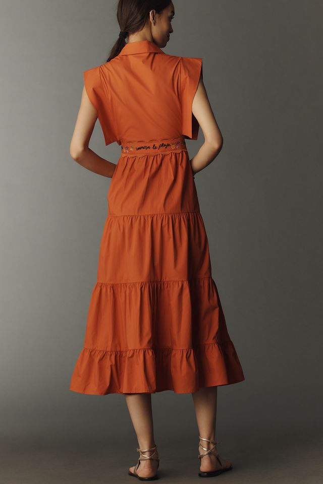 CeliaB Lucero Tiered Sleeveless Cotton Midi Dress #2