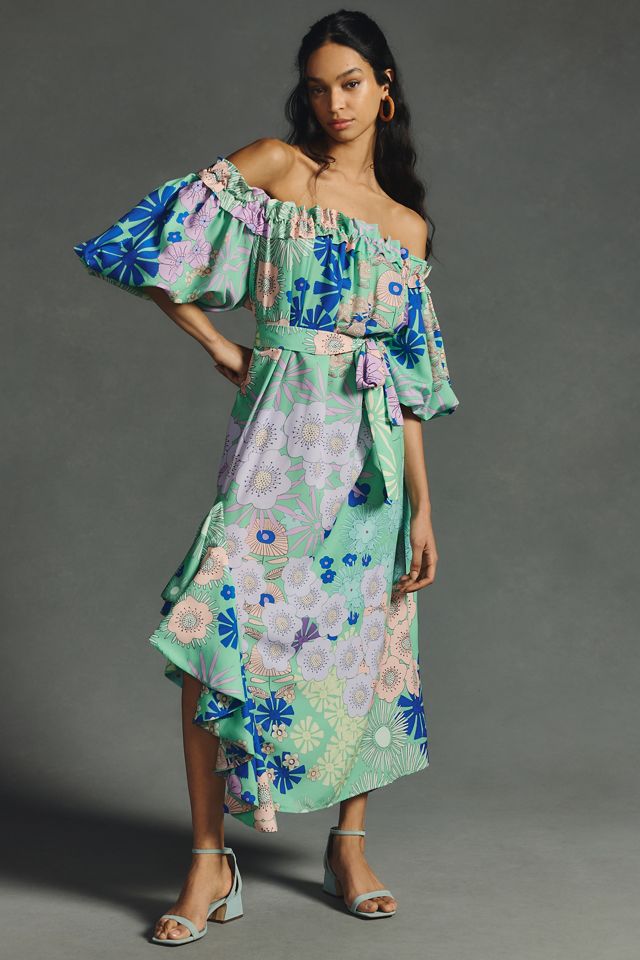 Oopscool Off-The-Shoulder Printed Dress #5