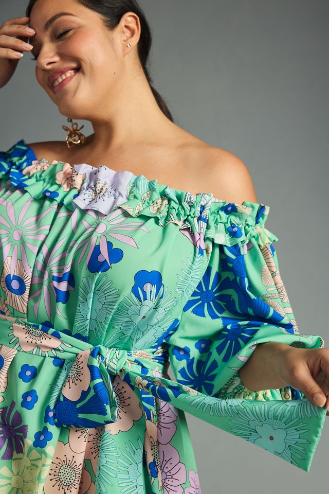 Oopscool Off-The-Shoulder Printed Dress #3