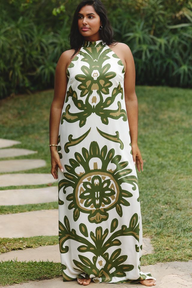 DIARRABLU Halter Neck Printed Maxi Dress
