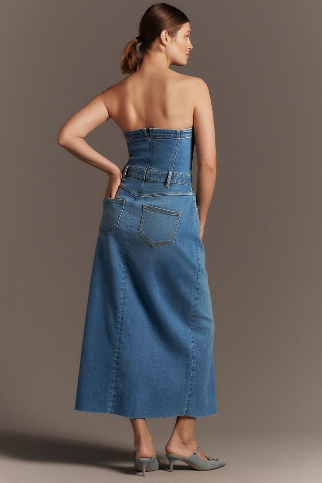 Anthropologie メイヴ ノースリーブ デニム シフトドレス Anthropologie メイヴ ノースリーブ デニム シフトドレス