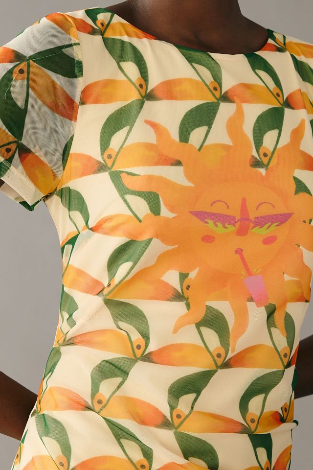 Farm Rio Printed Mesh Dress | Anthropologie