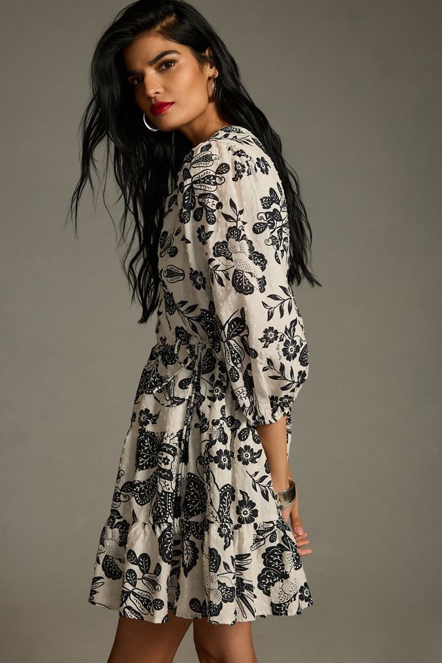 farm x anthropologie mermaid print wrap mini dress NWT Farm Rio x Anthropologie Mermaid Print Wrap Mini Dress XXS 2XS