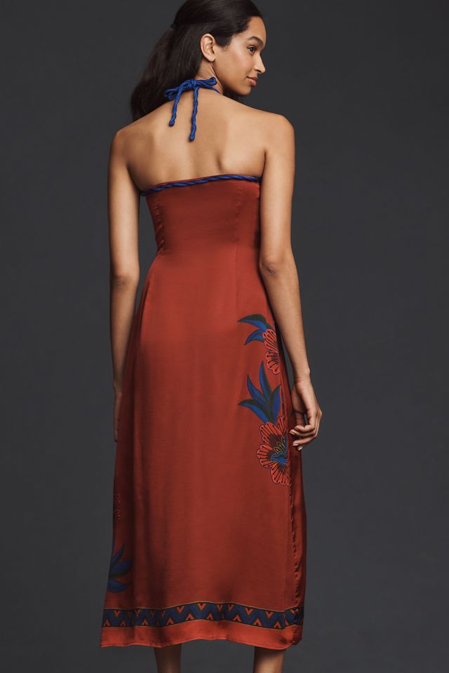 Farm Rio Halter Slip Midi Dress