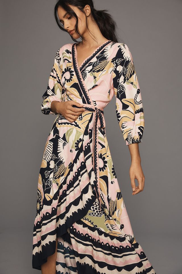 Wrap around long sleeve on sale dress