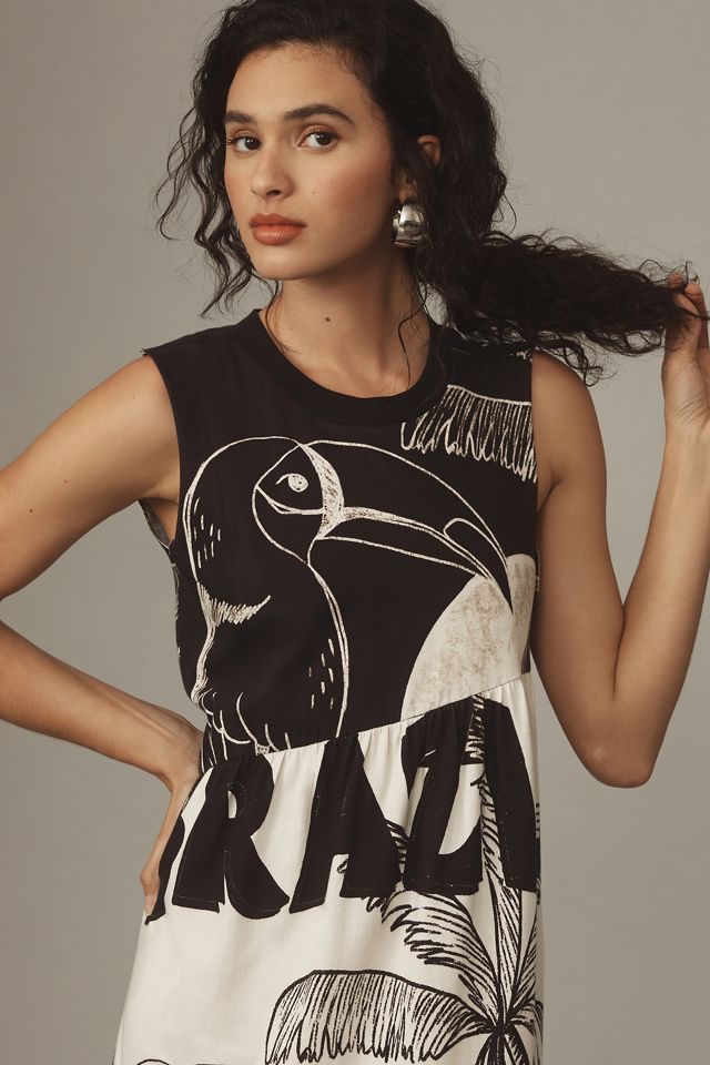 Farm Rio Tiered Graphic T-Shirt Midi Dress #3