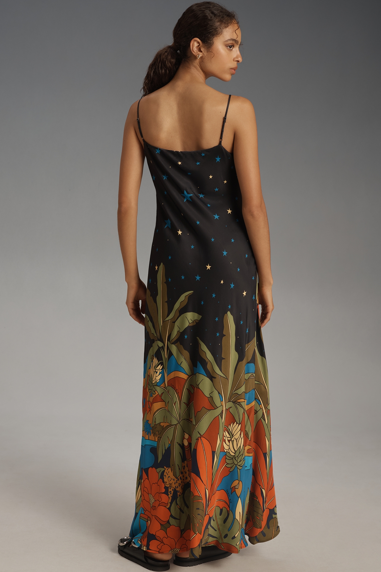 Farm Rio x Anthropologie Floral Maxi Slip Dress