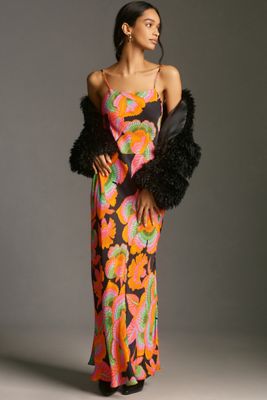 Farm Rio x Anthropologie Floral Maxi Slip Dress
