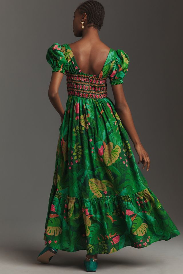 Farm Rio x Anthropologie Puff-Sleeve Smocked Maxi Dress #2
