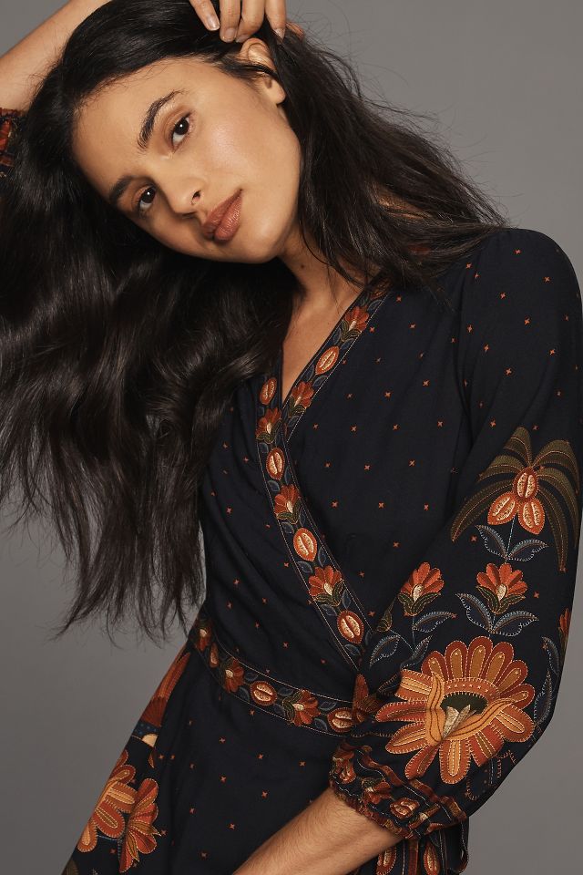 Anthropologie floral shop wrap dress