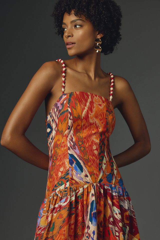 Farm Rio x Anthropologie 華やかプリント パフスリーブ ドレス Farm Rio x Anthropologie Sleeveless Midi Dress | Anthropologie