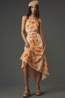 Farm Rio x Anthropologie Printed Halter Maxi Dress | Anthropologie