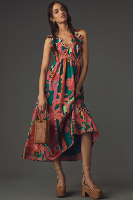 farm rio x anthropologie pleated drop waist maxi dress FARM Rio | Dresses | Nwt Farm Rio X Anthropologie Pleated Dropwaist Maxi  Dress Xs