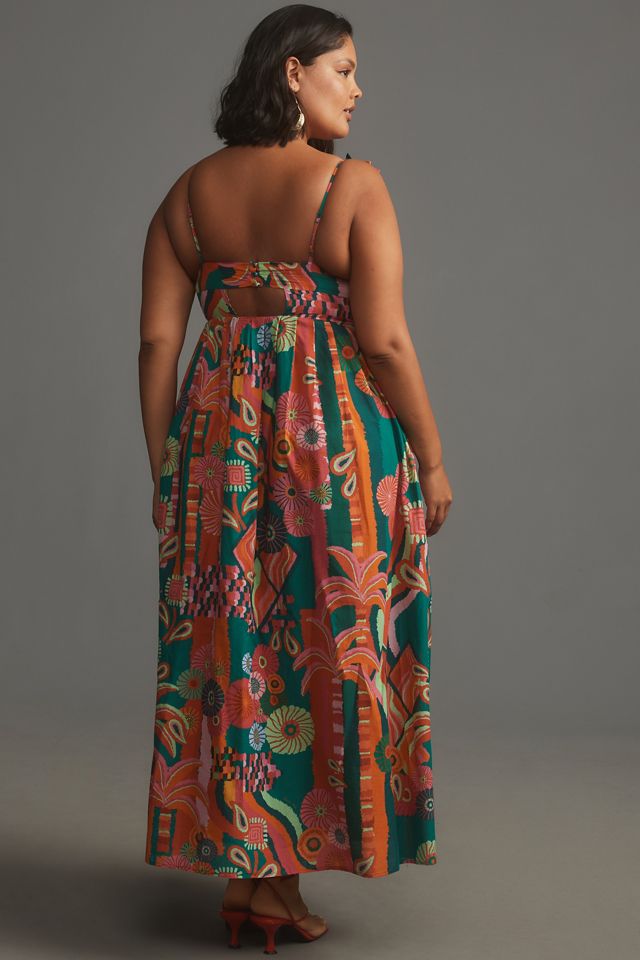 Farm Rio x Anthropologie Pleated Palm Midi Dress #5