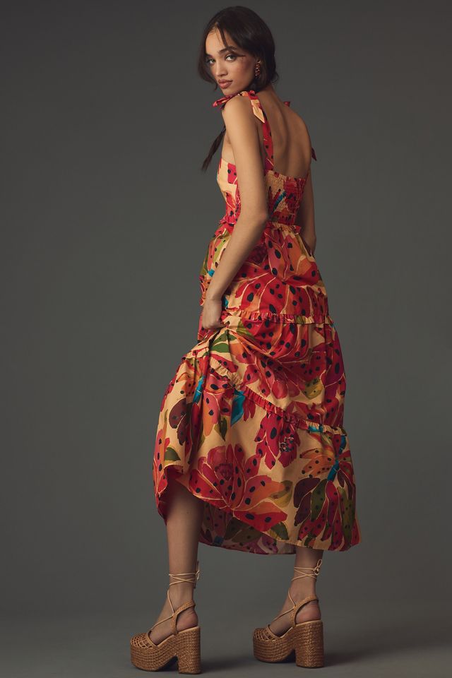 Farm Rio Sleeveless Tiered Maxi Dress #1