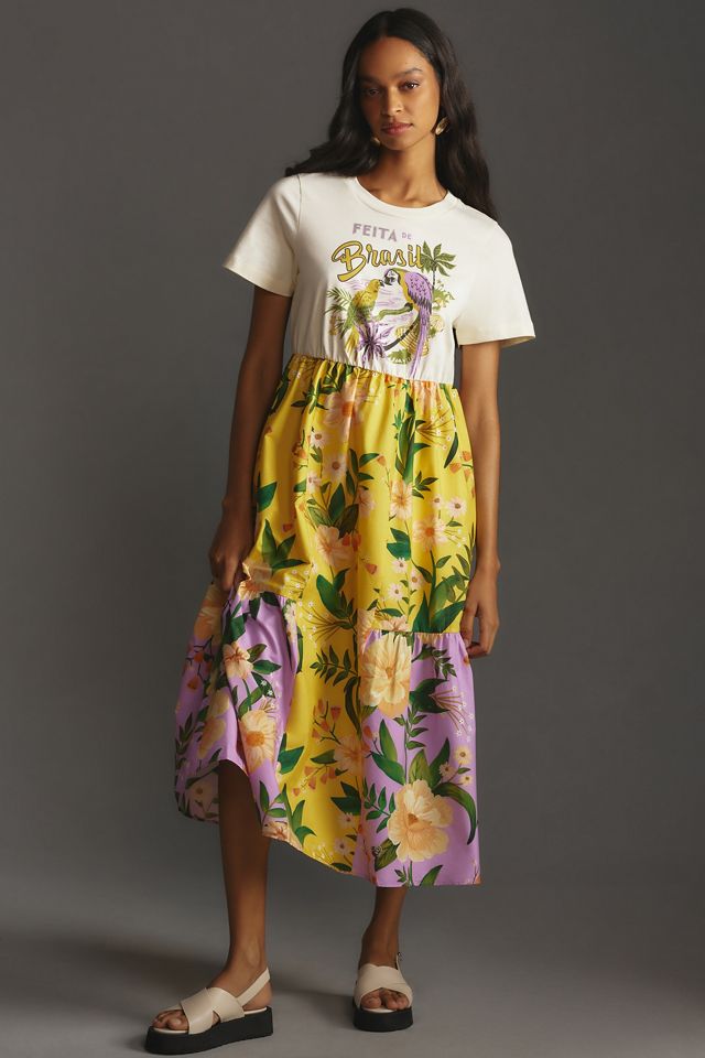 farm rio maxi shirt dress Multicolor Beaches Path Collared Buttoned Maxi Dress