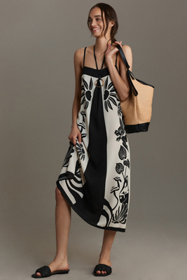 farm rio sleeveless embroidered slim midi dress FARM Rio Pink Cutwork Midi Dress main image 0