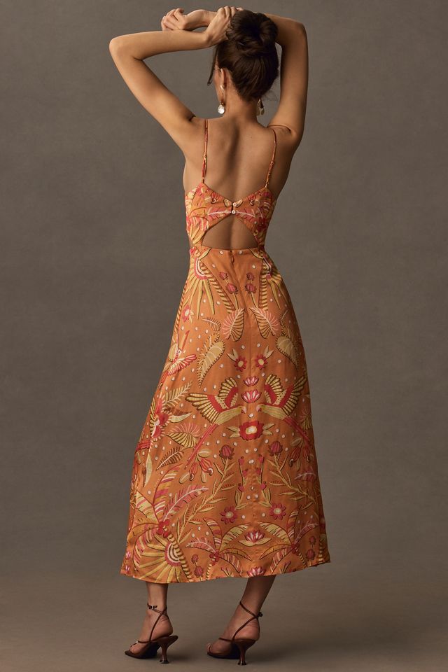 Farm Rio x Anthropologie V-Neck Cutout Maxi Dress | Anthropologie
