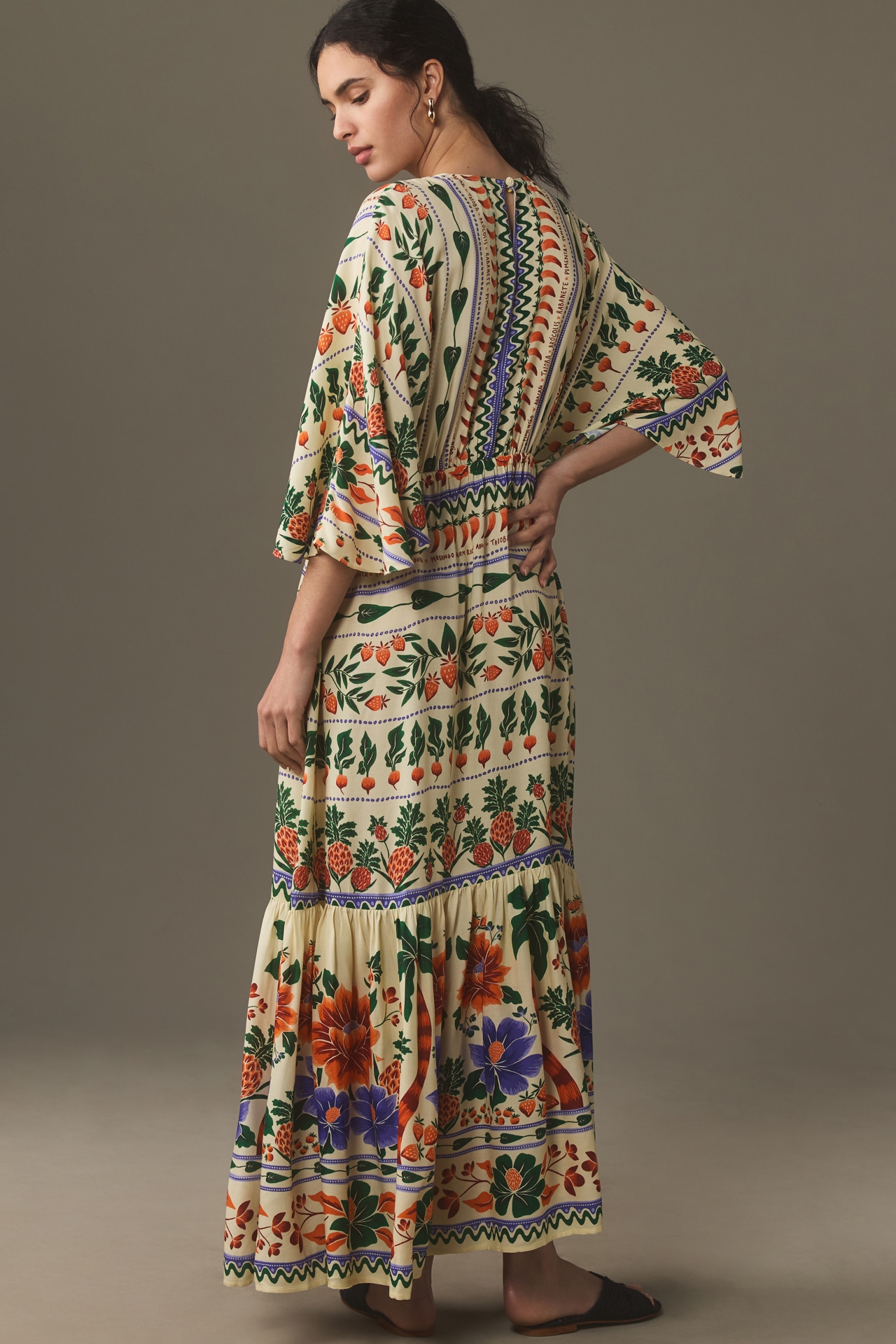 Farm Rio V-Neck Kaftan Maxi Dress