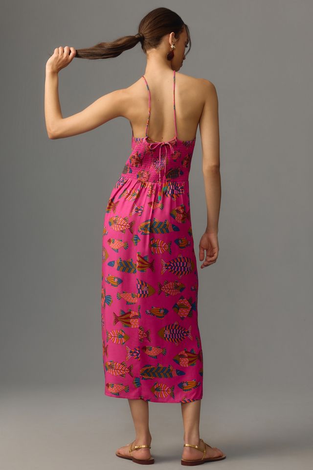 Farm Rio Halter Slim Midi Dress