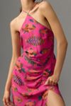 farm rio halter slim midi dress midi halter dress FARM Rio Off-White Fishes FLOW Halter Neck Lenzing  Ecovero Euroflax Midi Dress,