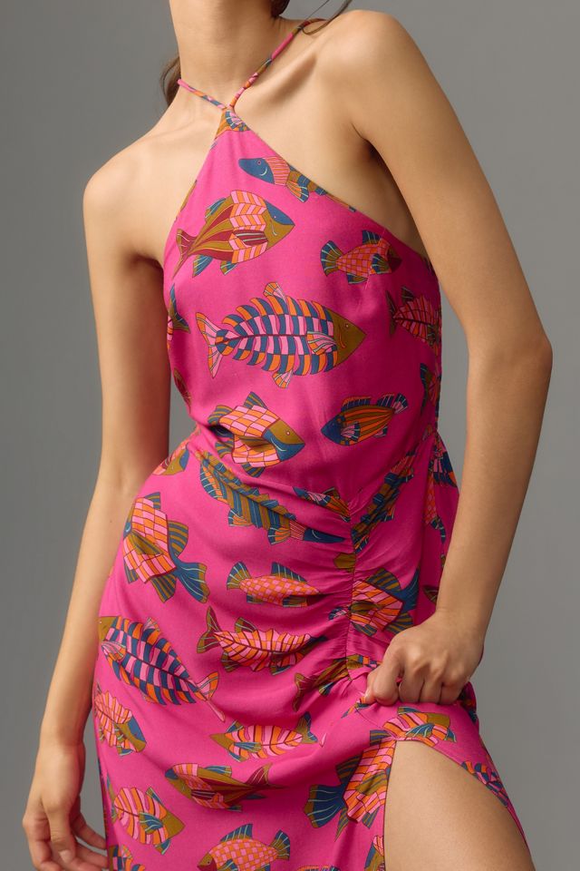 Farm Rio Halter Slim Midi Dress | Anthropologie
