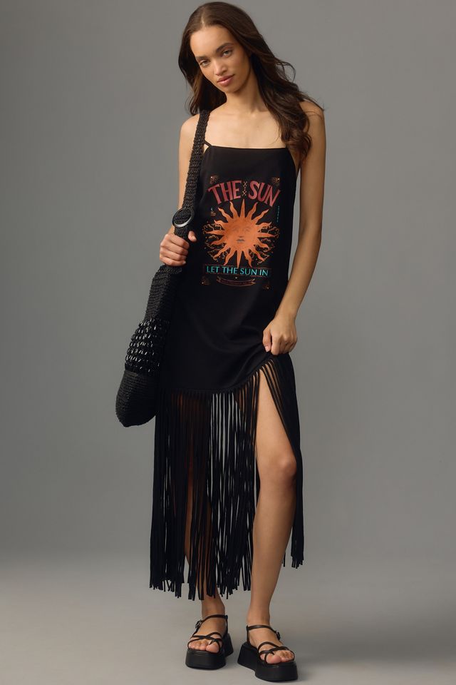 Farm Rio Slim Fringe Maxi Dress | Anthropologie