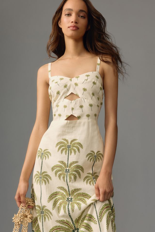 Farm Rio Sleeveless Ruffle-Hem Maxi Dress | Anthropologie