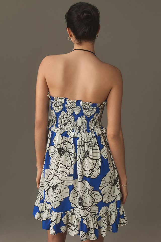 Farm Rio x Anthropologie Strapless Smocked Ruffle Mini Dress #2