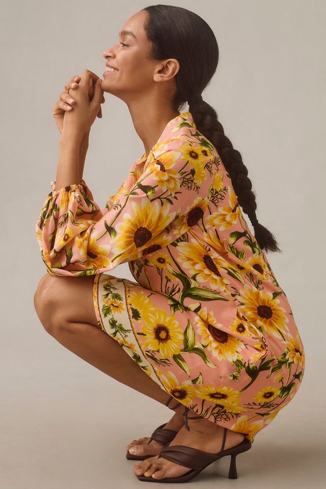 Farm Rio x Anthropologie Long-Sleeve Button-Front Mini Dress #3