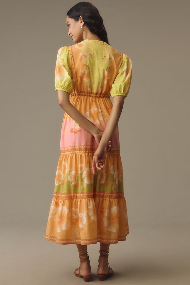 Farm Rio x Anthropologie Short-Sleeve Tiered Midi Dress #1