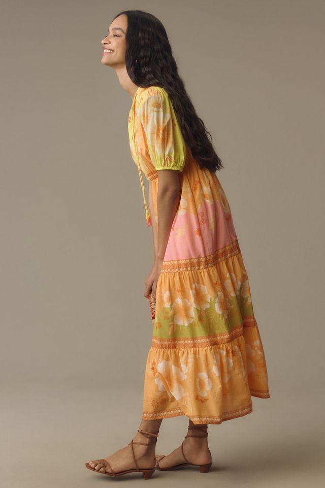 Farm Rio x Anthropologie Short-Sleeve Tiered Midi Dress #3