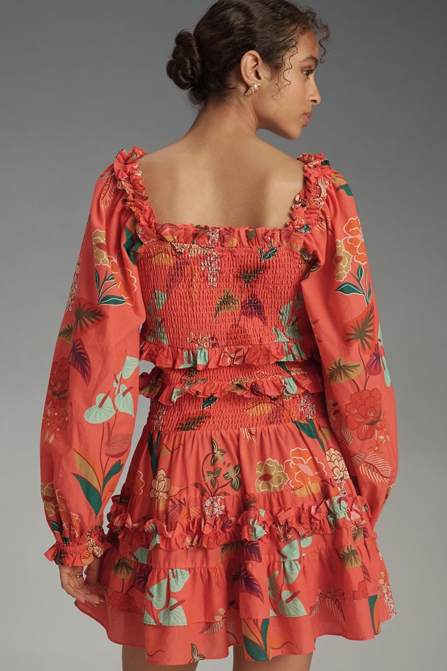 Farm Rio x Anthropologie Smocked Ruffle Mini Dress | Anthropologie