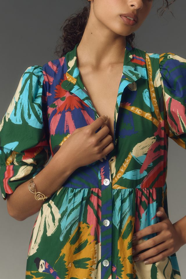 Farm Rio x Anthropologie Printed Maxi Shirt Dress #1
