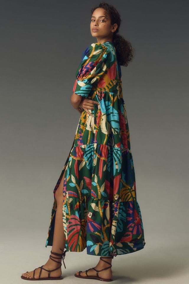 Farm Rio x Anthropologie Printed Maxi Shirt Dress #2
