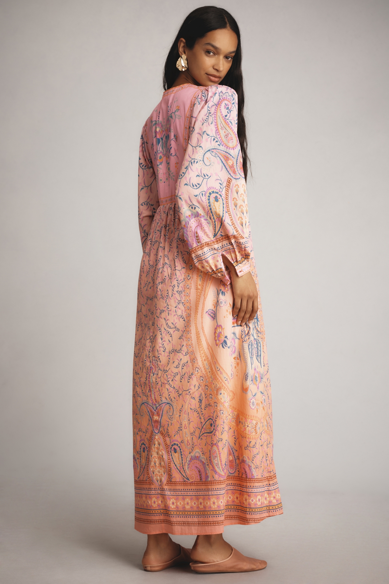 Farm Rio x Anthropologie Long-Sleeve Printed Maxi Dress