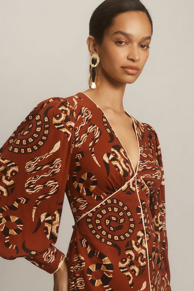 Farm Rio x Anthropologie Long-Sleeve V-Neck Mini Dress #3