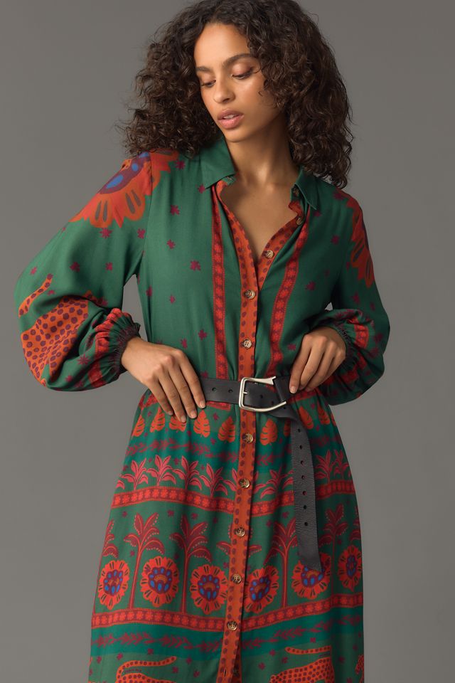 Farm Rio Long-Sleeve Maxi Shirt Dress #2