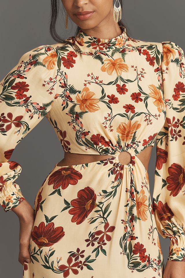 Farm Rio x Anthropologie Long-Sleeve Cutout Maxi Dress #1