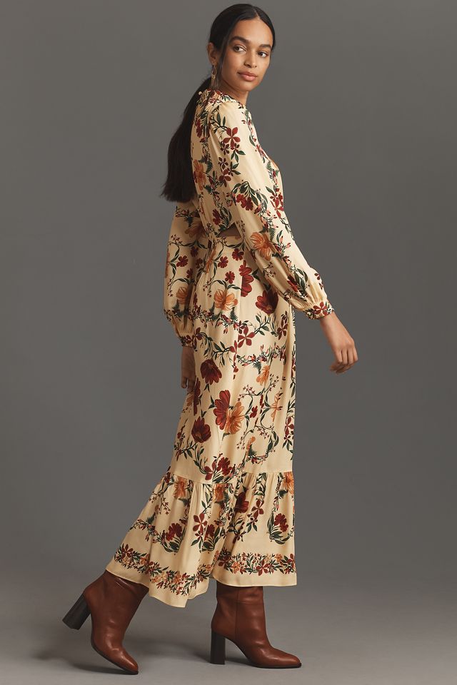 Farm Rio x Anthropologie Long-Sleeve Cutout Maxi Dress #3