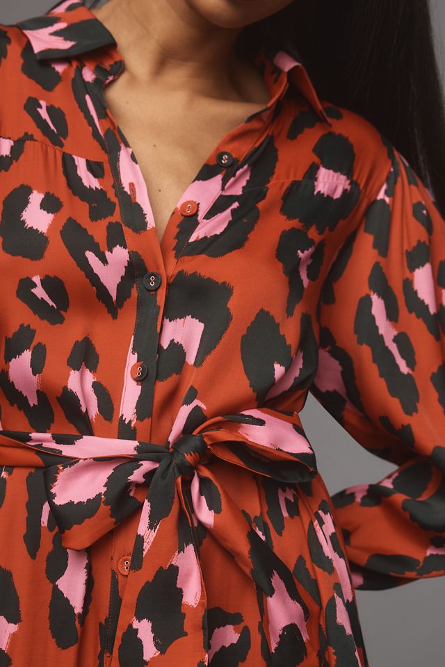 Farm Rio x Anthropologie Long-Sleeve Collared Midi Shirt Dress #2