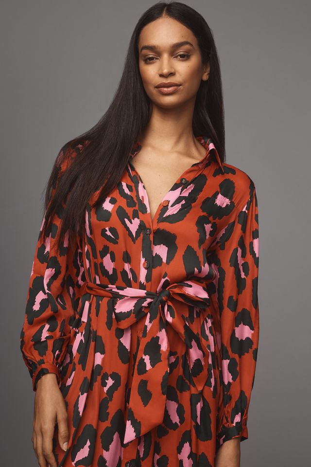 Farm Rio x Anthropologie Long-Sleeve Collared Midi Shirt Dress #3