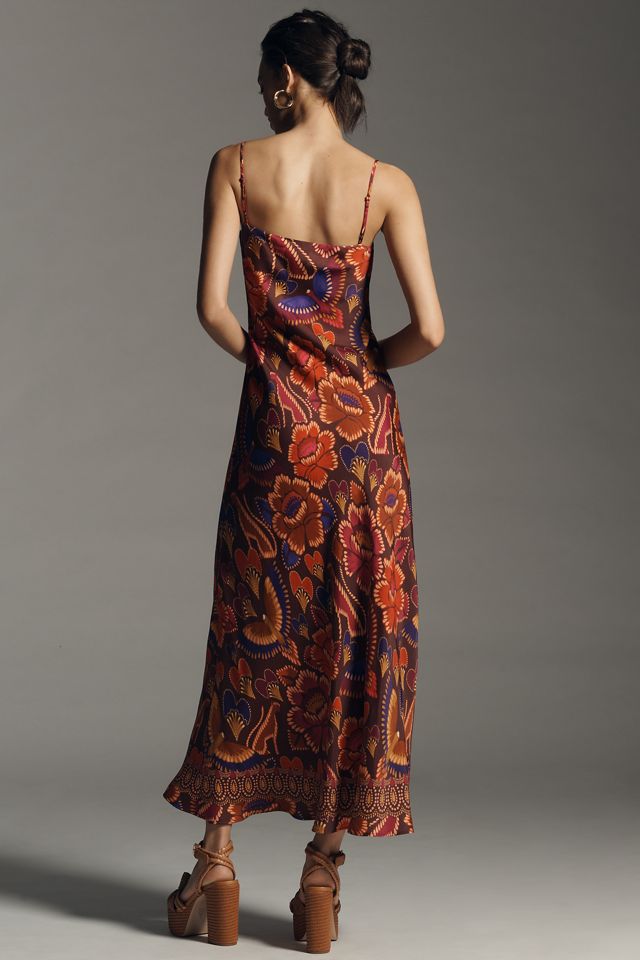 Farm Rio x Anthropologie Sleeveless Cowl-Neck Slip Midi Dress #1