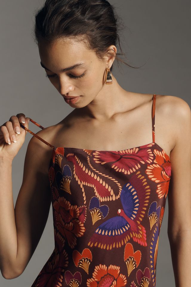 Farm Rio x Anthropologie Sleeveless Cowl-Neck Slip Midi Dress #2