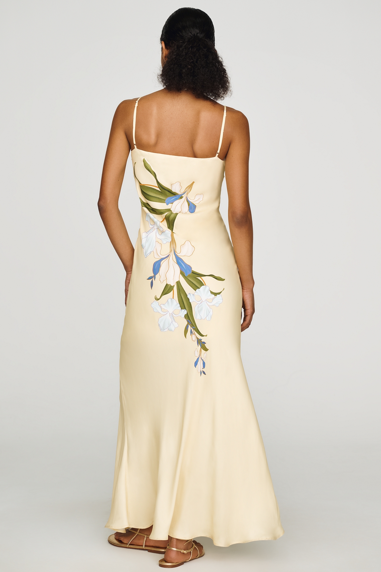 Farm Rio x Anthropologie Sleeveless Cowl-Neck Slip Midi Dress